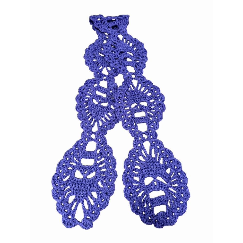 Handmade Crocheted Skull Scarf womens or girls length 58 inches